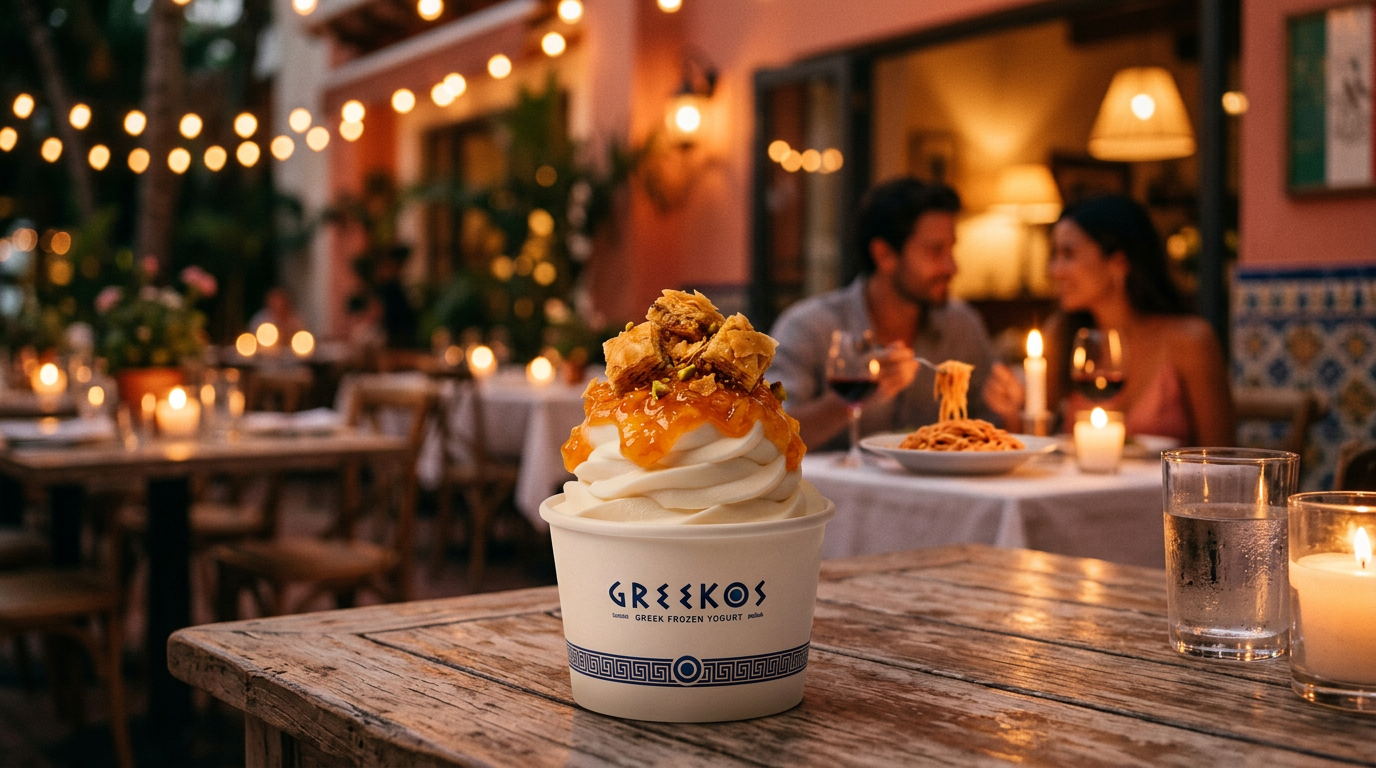 Cena italiana + GREEKOS de postre